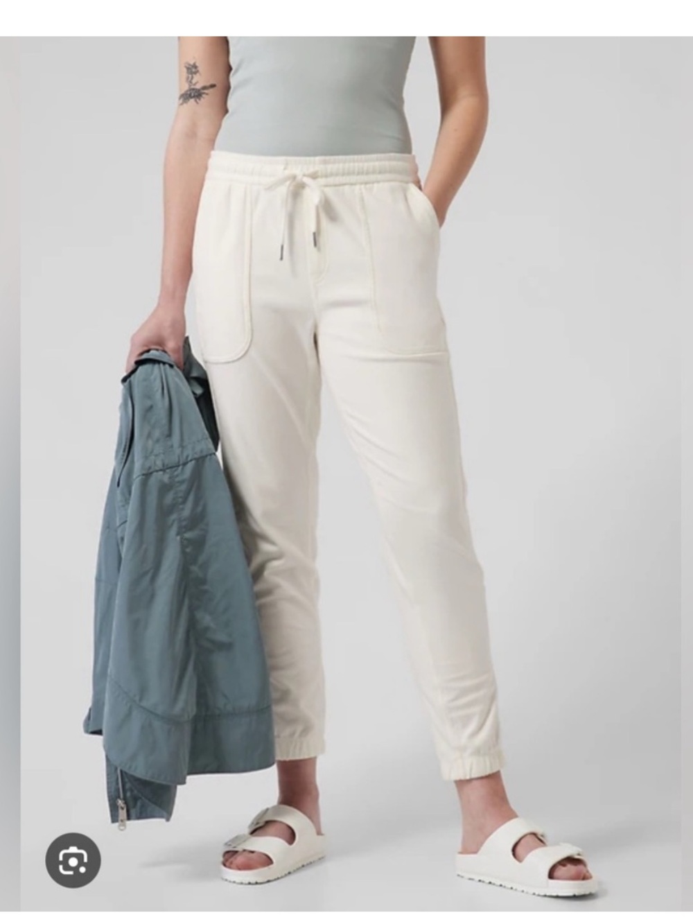 Athleta Farallon Cream Drawstring Joggers